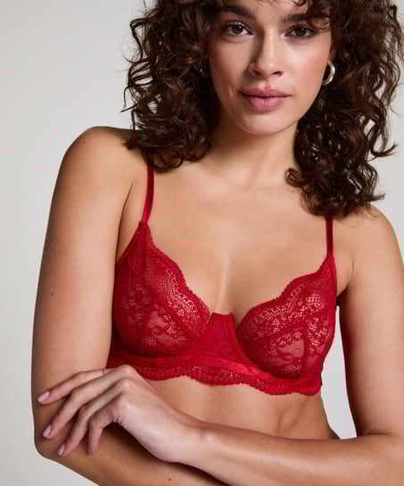 Soutien-gorge non-rembourr&eacute; &agrave; armatures Isabelle, Rouge