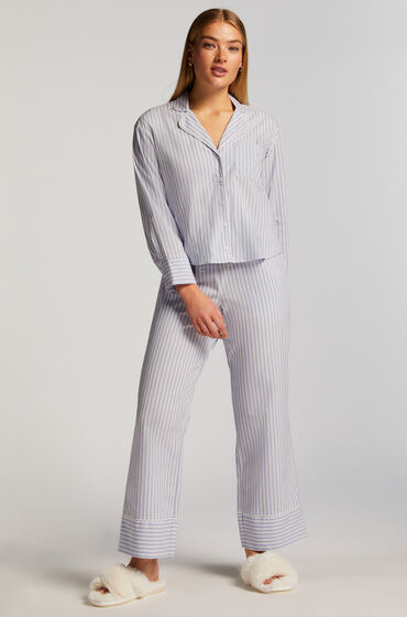 Hunkemöller Pantalon de pyjama en Coton Bleu