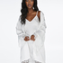Kimono Lace Satin, Blanc