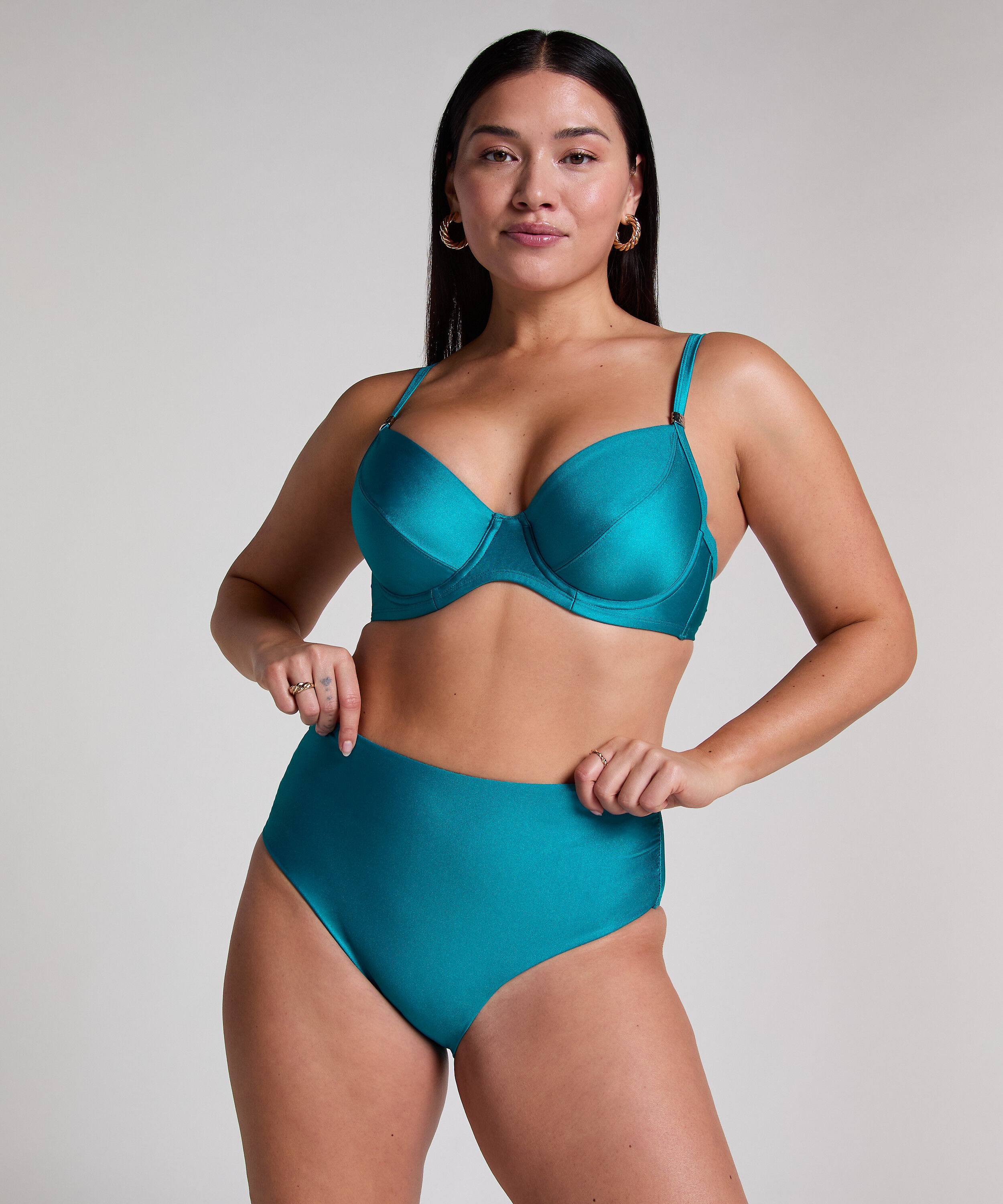 Bas de bikini galbant aqua, Bleu Bas de bikini galbant aqua, Bleu