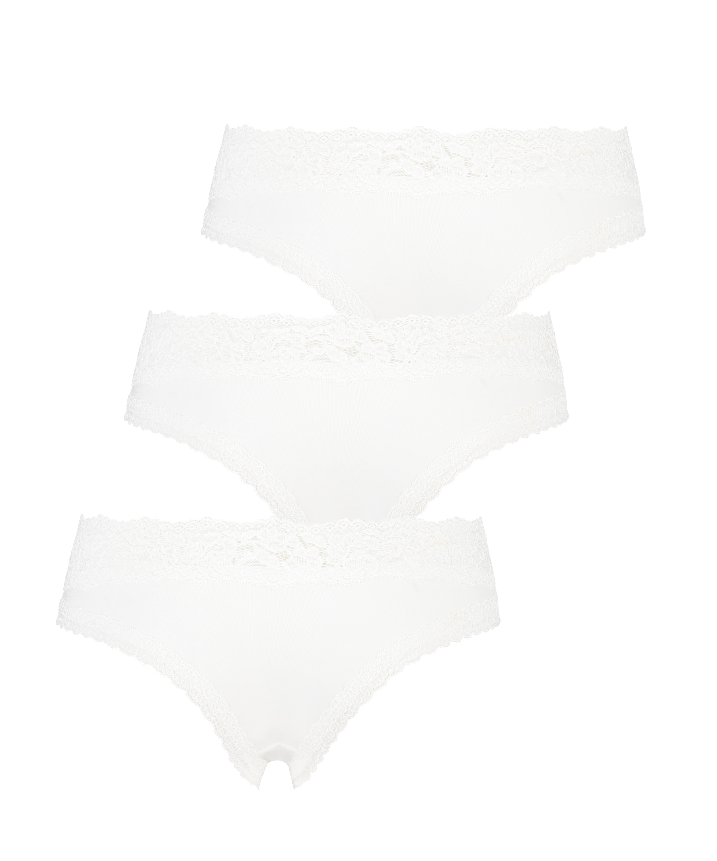 Lot de 3 culottes brésiliennes Dakota, Blanc, main