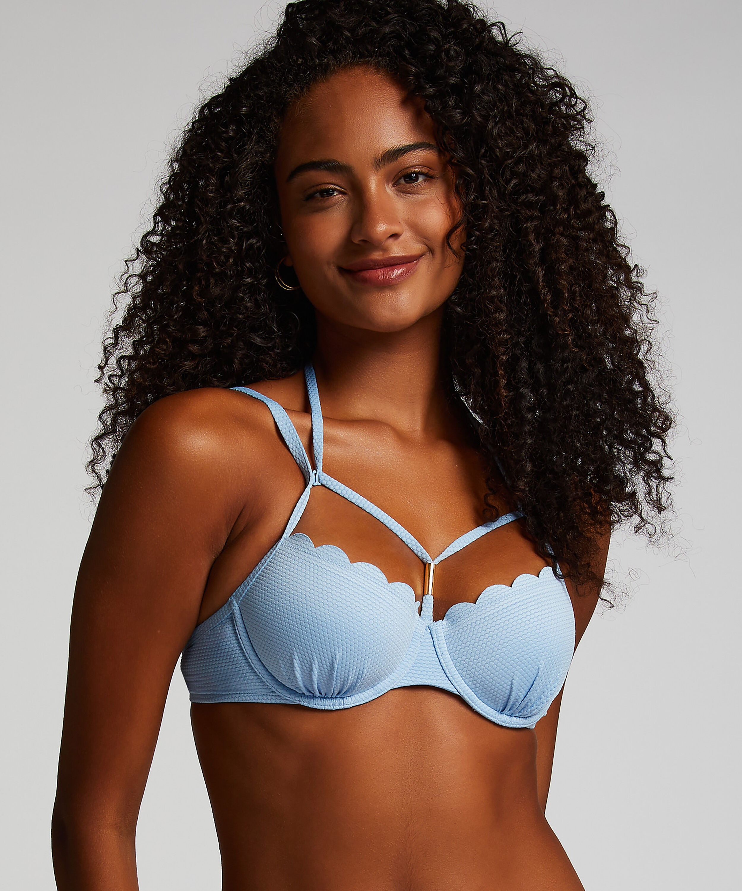 Haut de bikini préformé à armatures Scallop, Bleu
