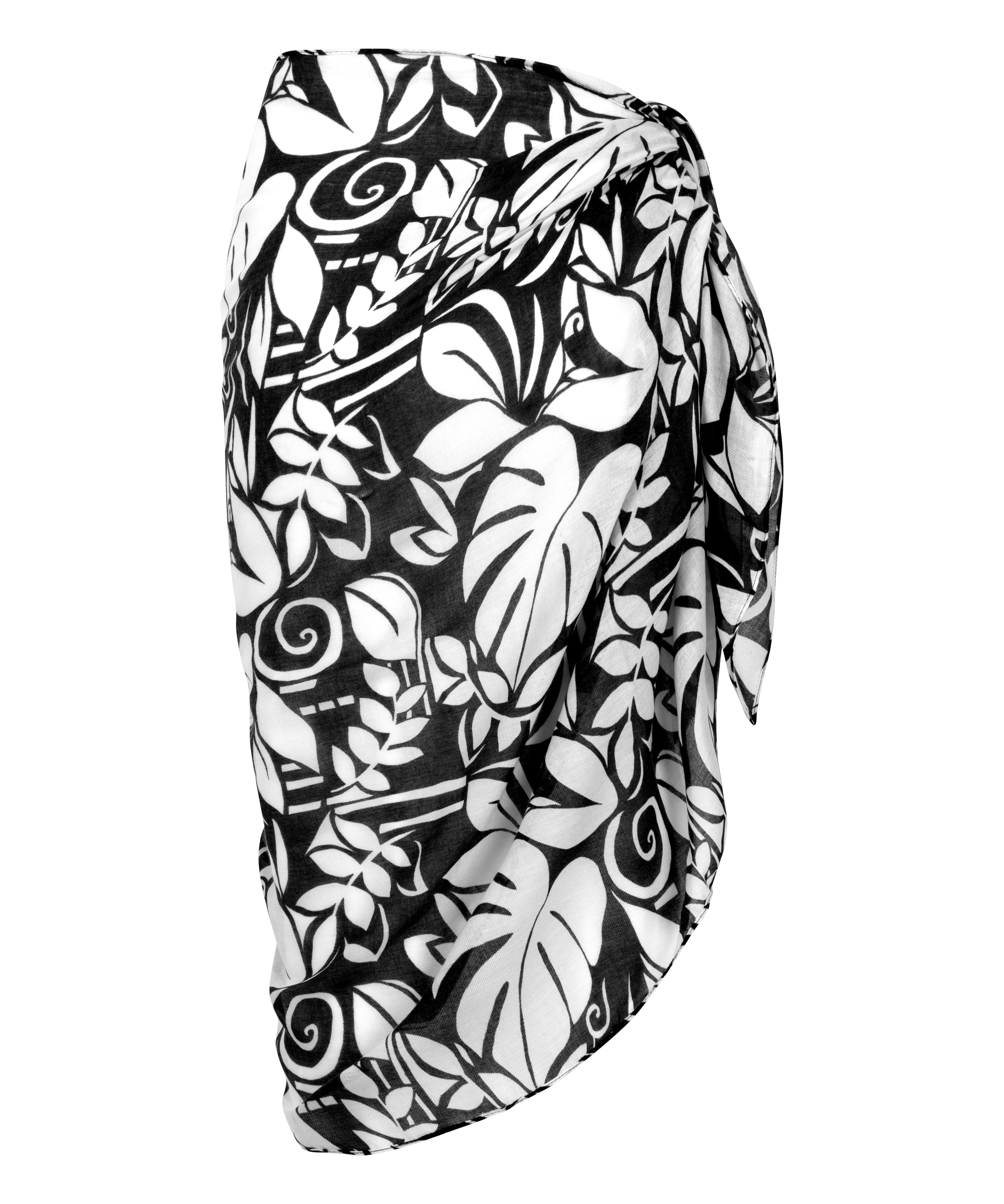 Paréo longueur midi Mauritius, Noir, main