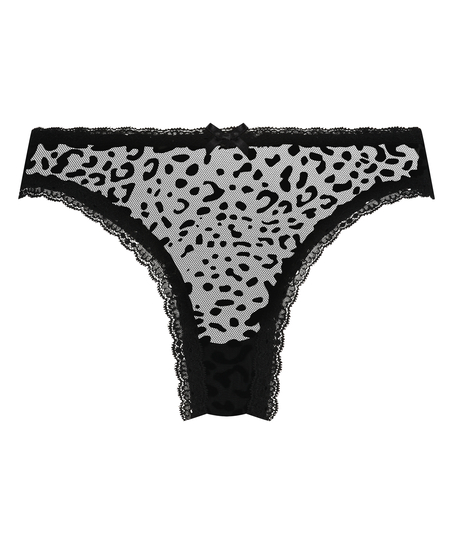Slip brésilien V-shape Mesh, Noir