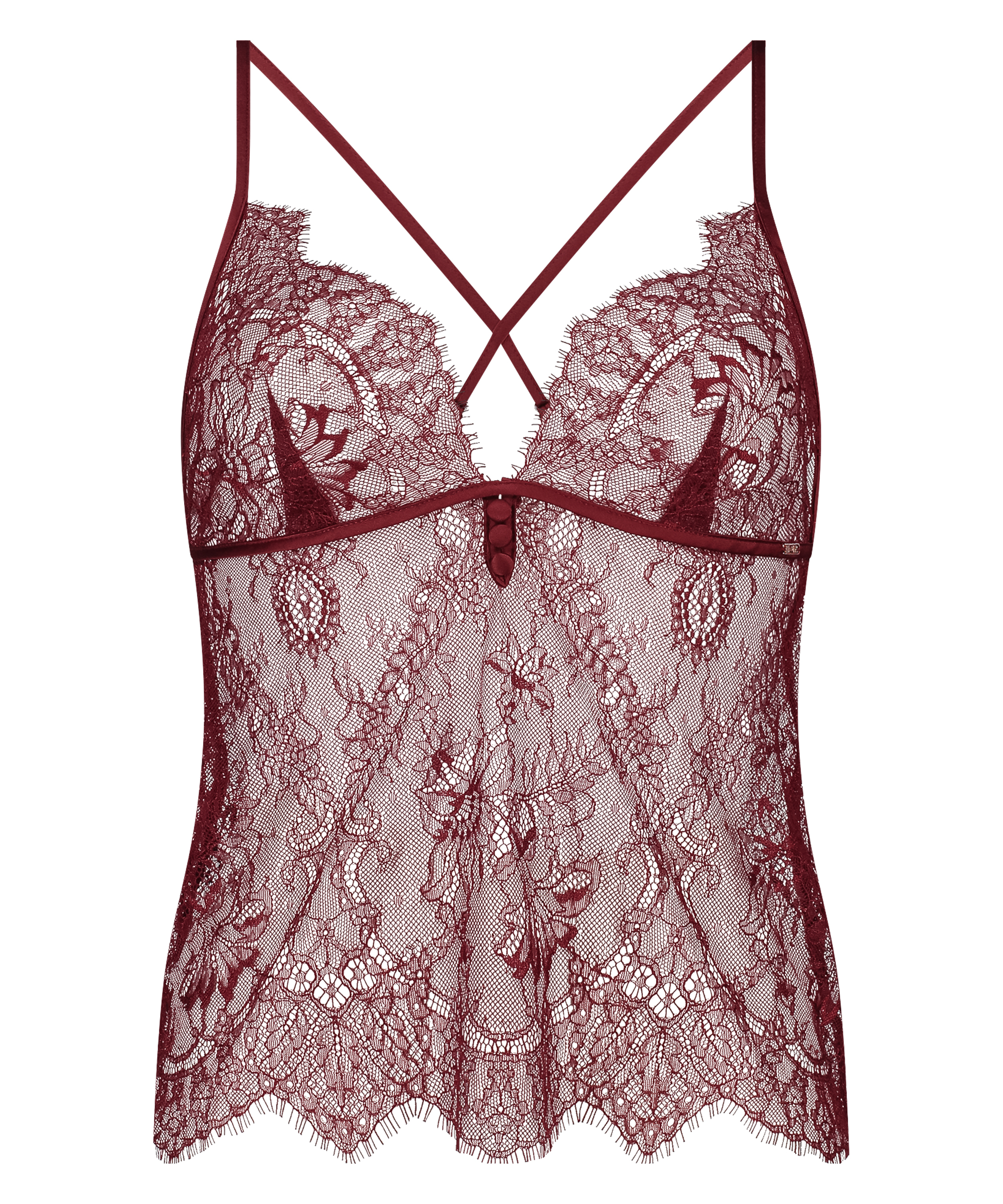 Camisole Lace Delphine, Rouge, main