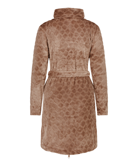 Peignoir Zip Fleece, Marron