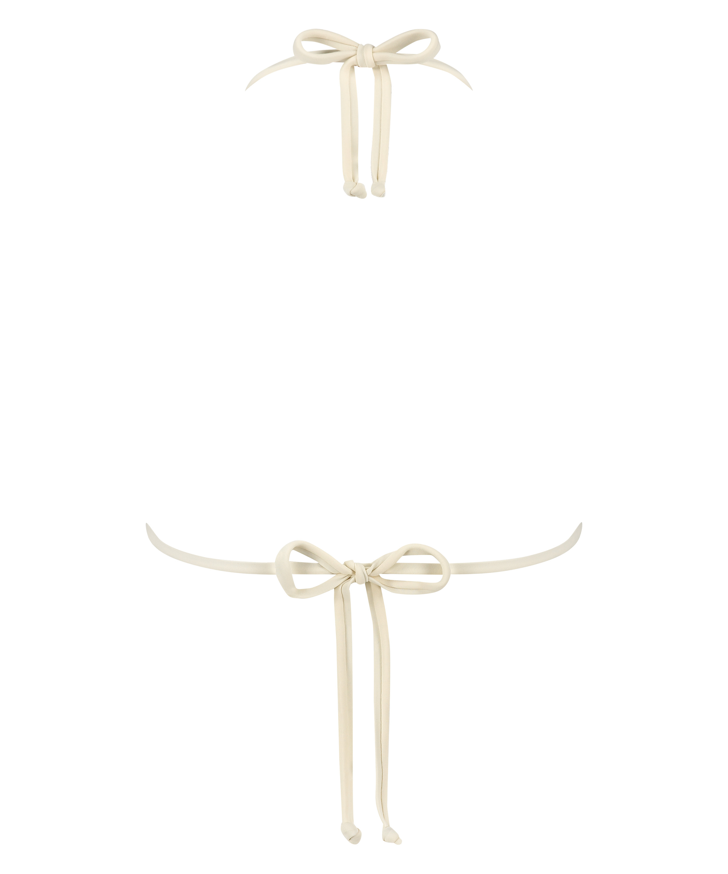 Crochet triangle Bikini Top, Blanc, main