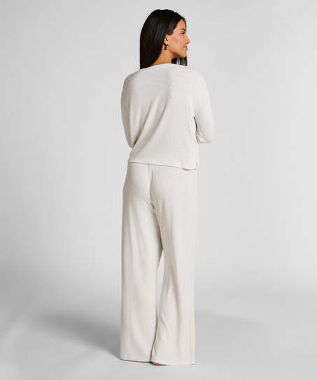 Pantalon de pyjama Pointelle, Beige