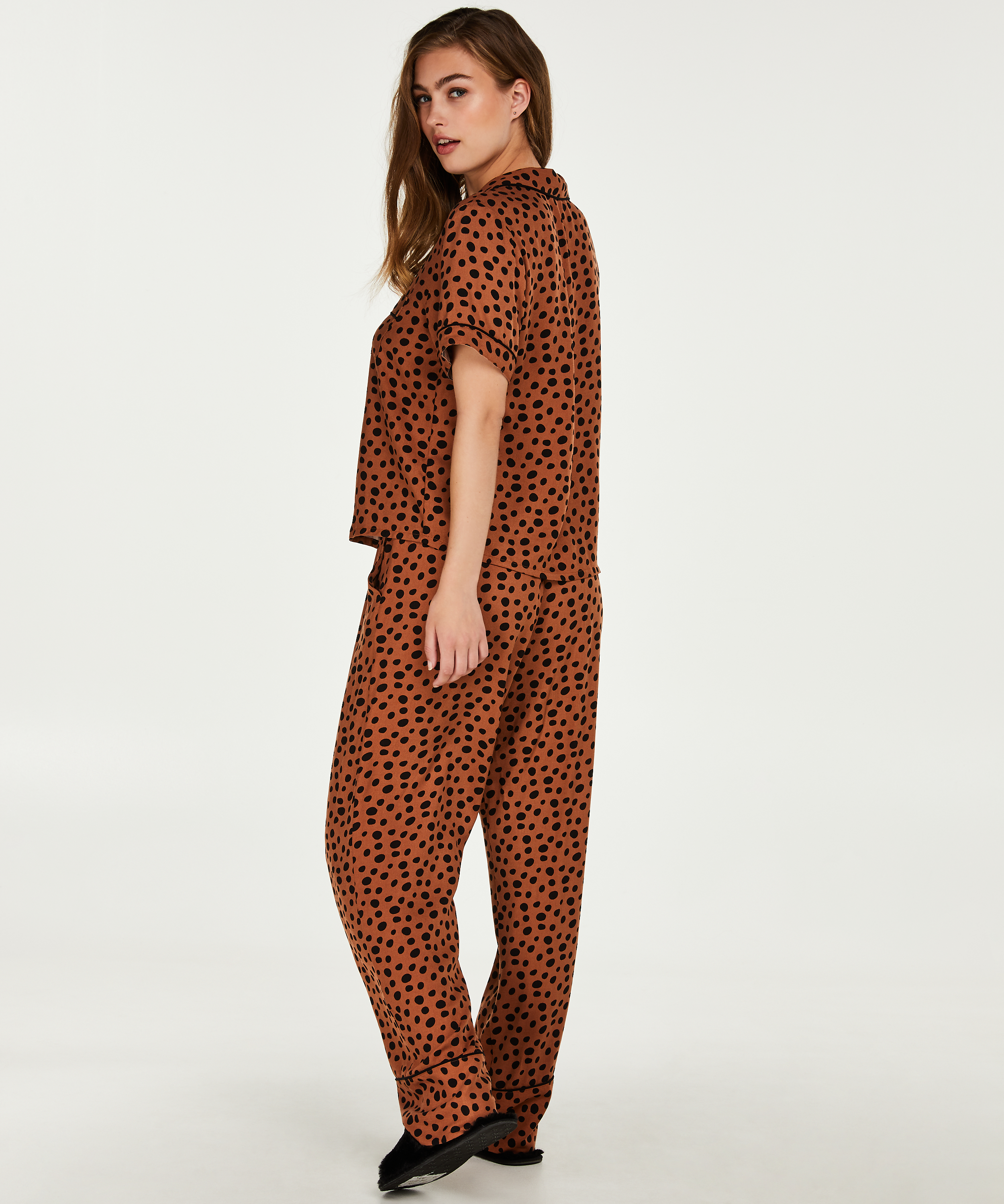 Pantalon de pyjama, marron, main