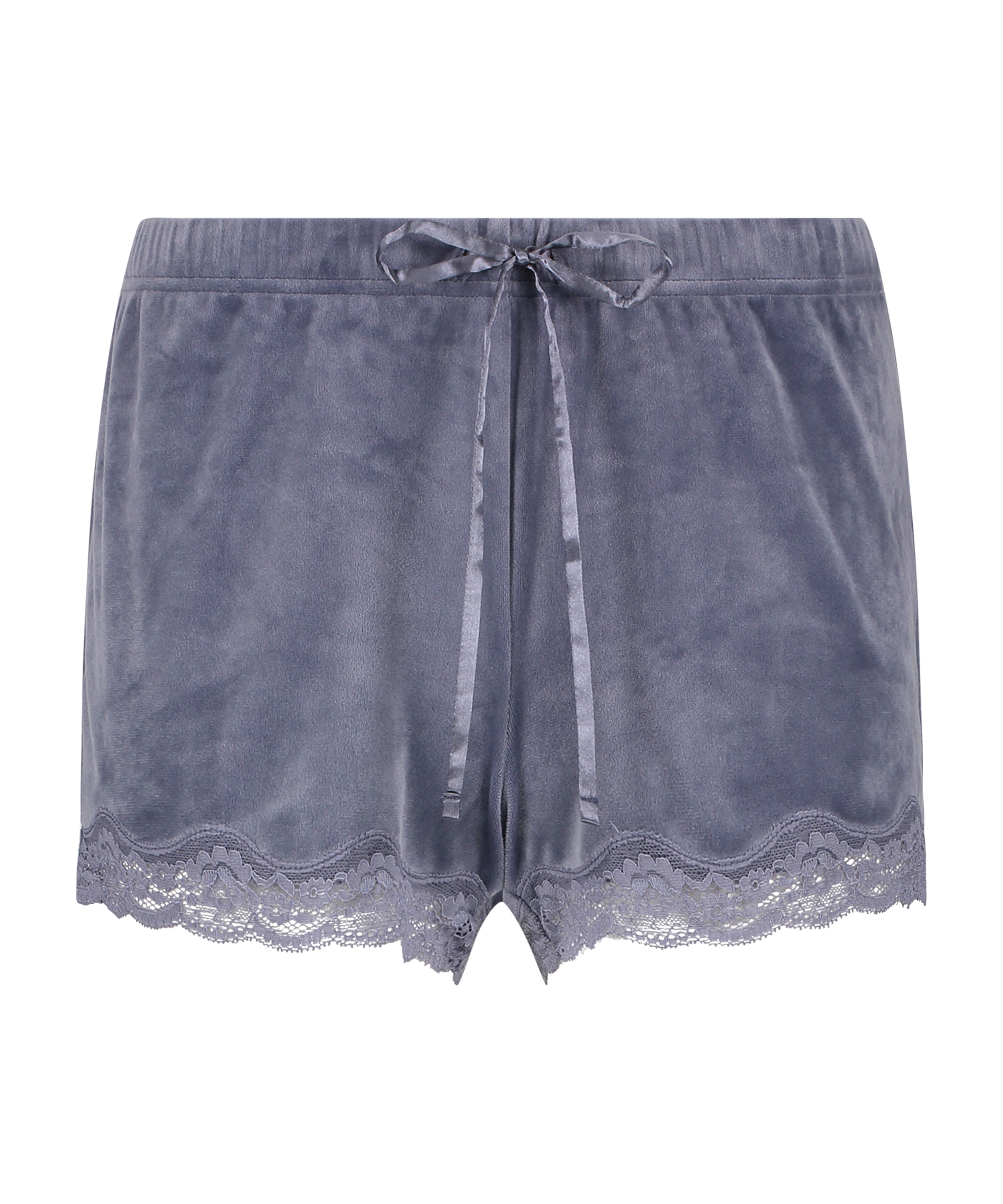 Short velours dentelle, Gris, main