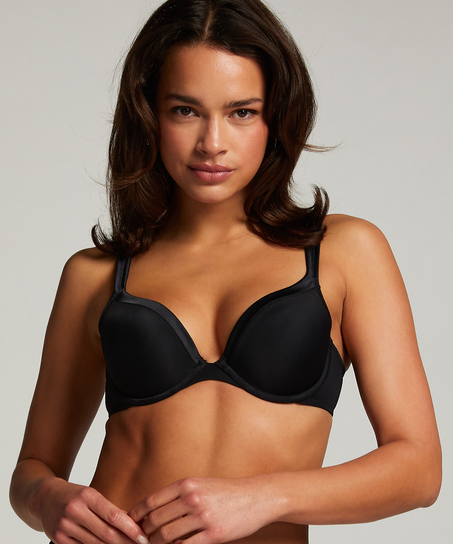 Soutien-gorge à armatures préformé Satin fleece, Noir