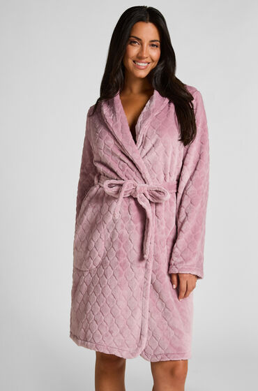 Hunkemöller Robe de chambre courte en fleece Violet
