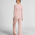 Haut de pyjama Henley, Rose