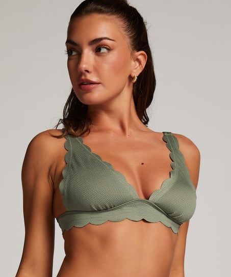 Haut de bikini Triangle Scallop, Vert