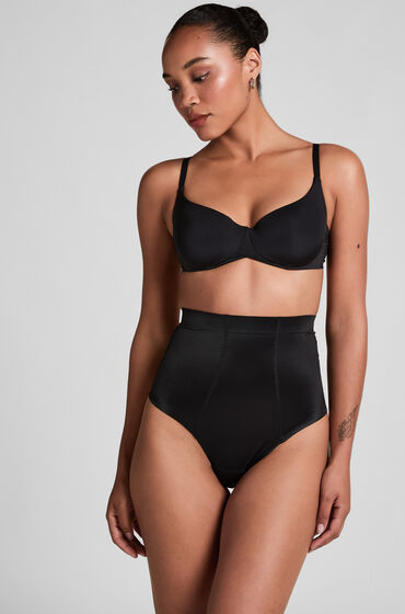 Hunkemöller String taille haute avec gaine sculptante en dentelle scuba Noir