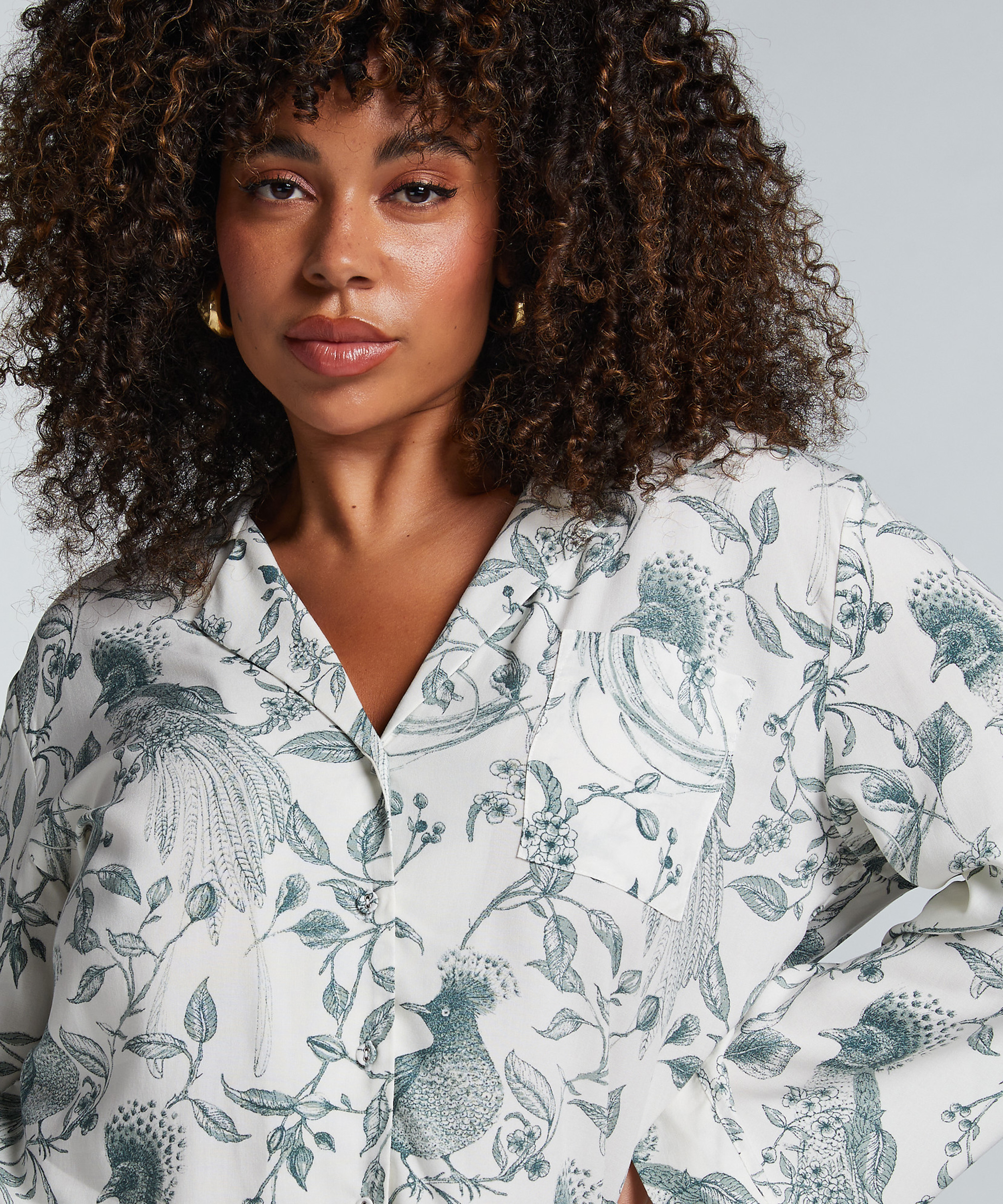 Haut de pyjama, Blanc, main