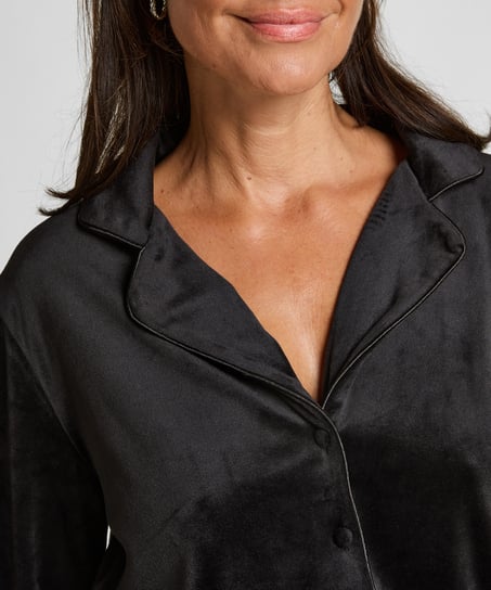 Veste à manches longues en velours, Noir