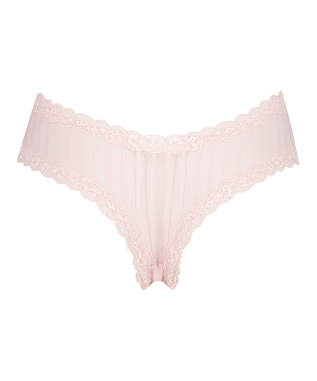 Slip brésilien V-shape Mesh, Rose