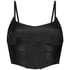 Top corset en Satin, Noir