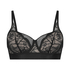 Soutien-gorge rembourré à armatures longline Luna, Noir