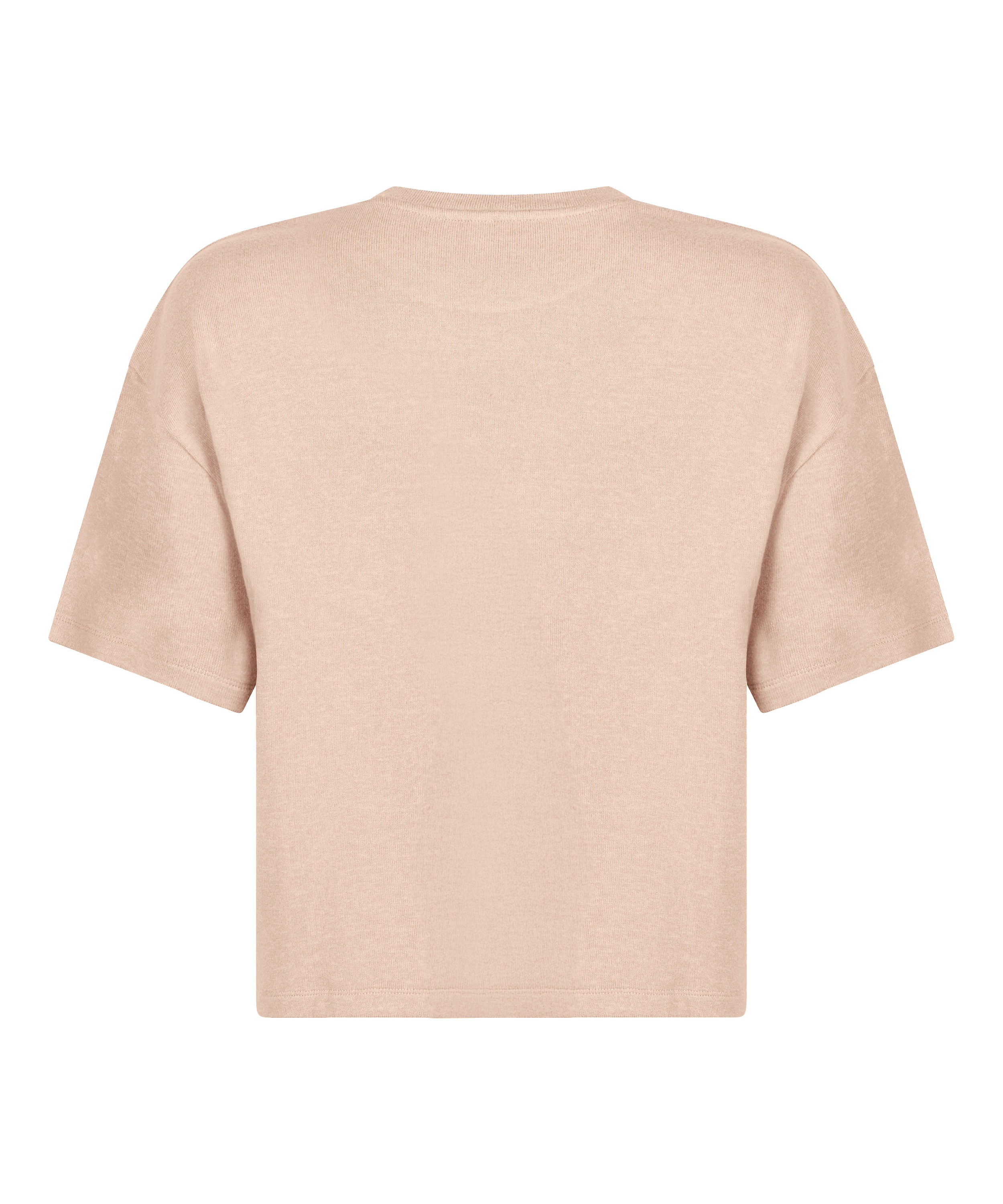Haut de pyjama en jersey brossé, Beige, main
