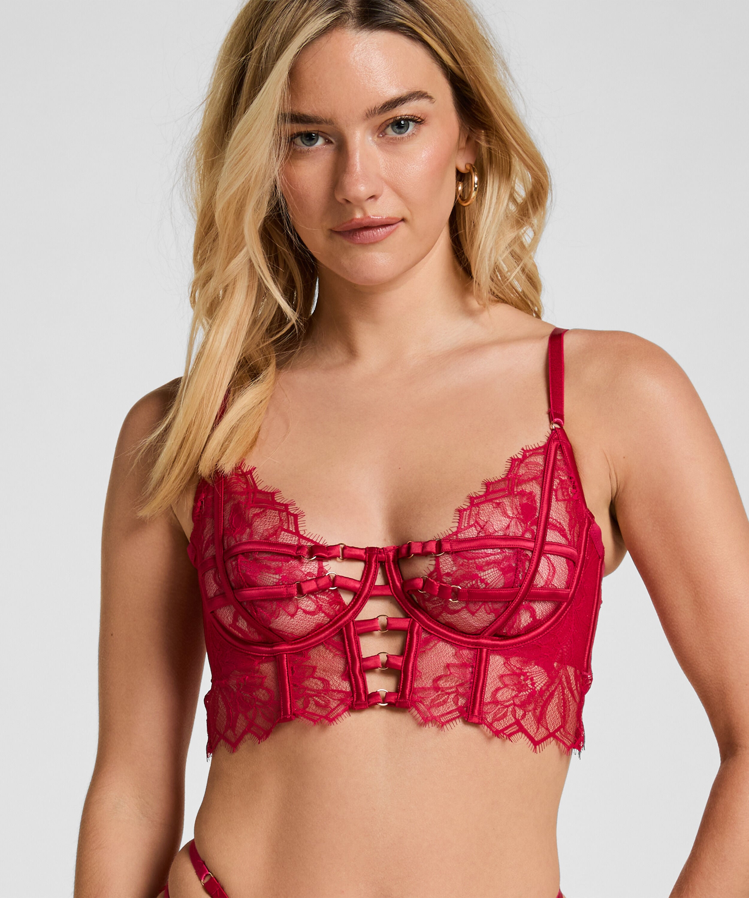 Soutien-gorge à armatures non préformé longline Bea, Rouge
