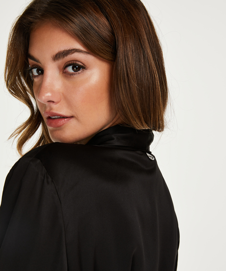 Peignoir en velours satiné Doutzen, Noir