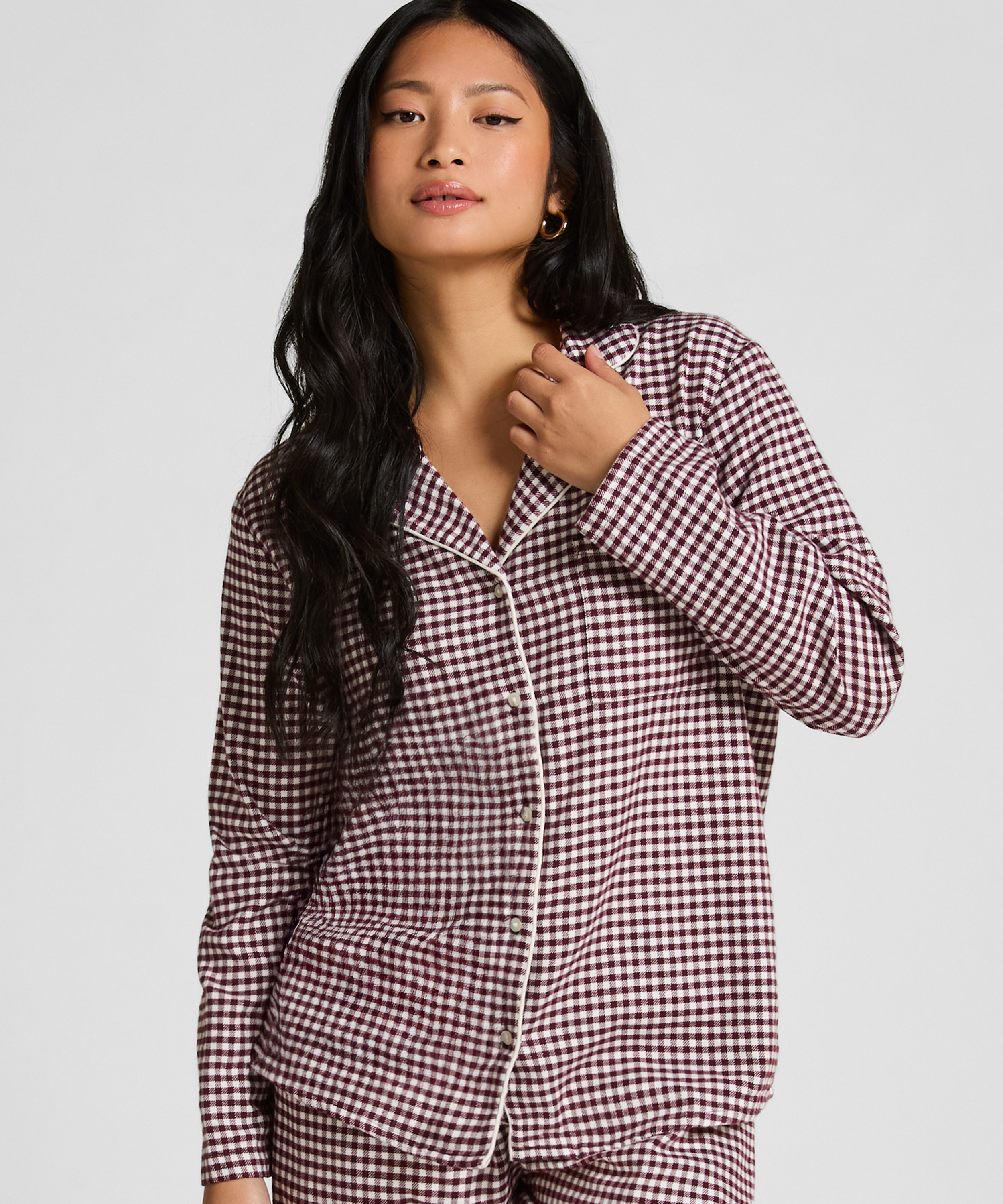 Haut de pyjama Flanel Essentials, Violet, main