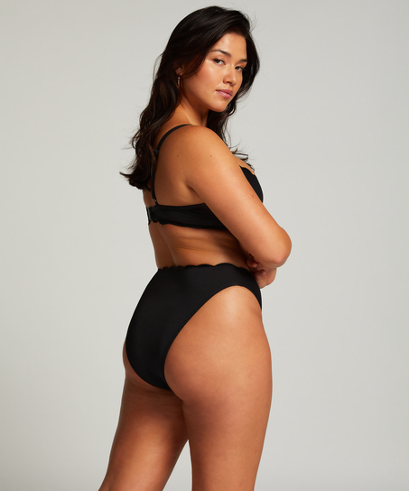 Slip de Bikini Rio Scallop, Noir