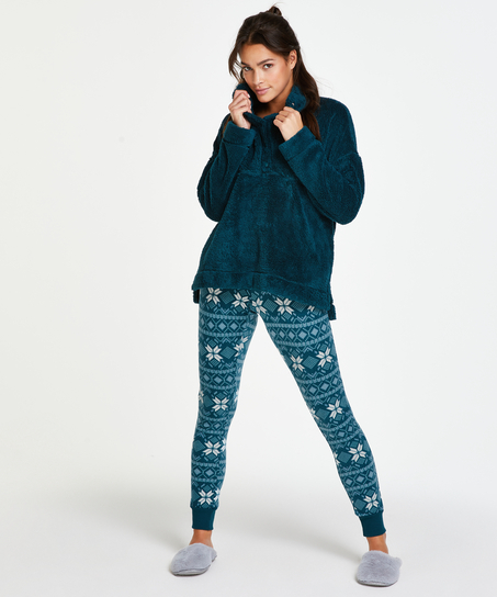 leggings en micro-polaire, Bleu