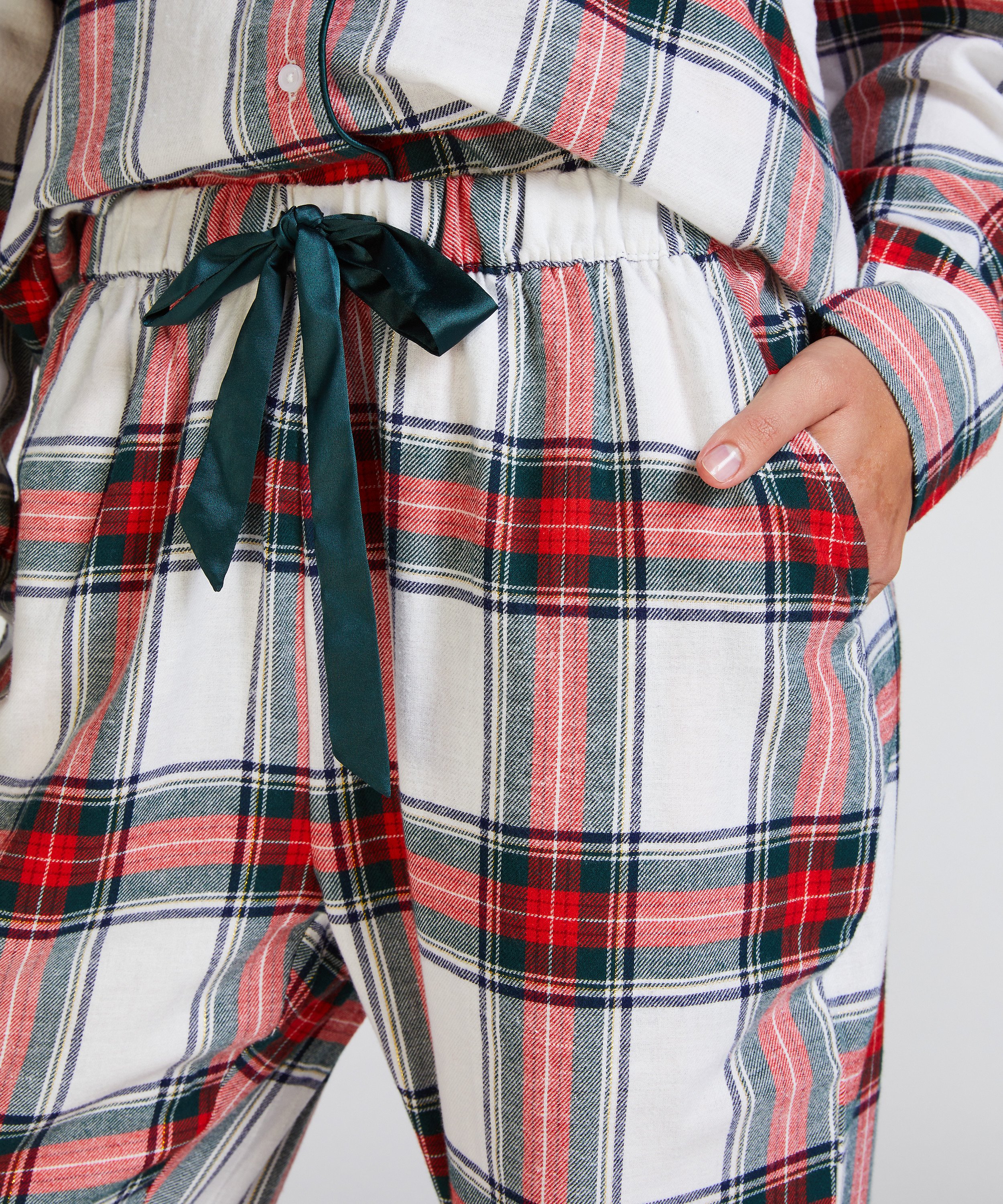 Pantalon de Pyjama Flanel, Blanc, main