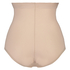 Bas taille haute avec gaine sculptante en dentelle festonnée - Level 3, Beige