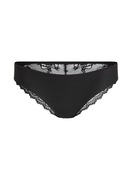 Slip brésilien iInvisible Lace Back, Noir