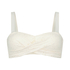 Haut de bikini bandeau préformé Broderie, Blanc