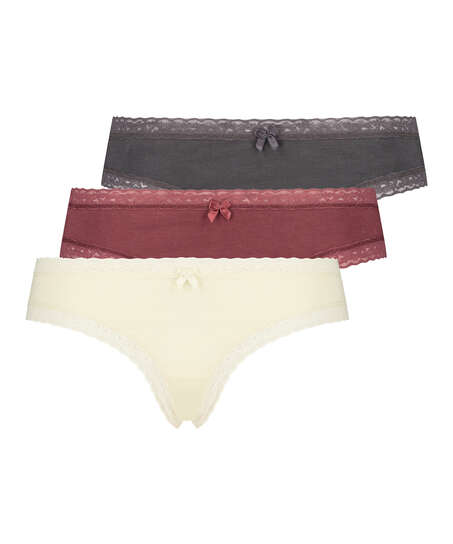 Lot de 3 slips Beautiful, Rouge
