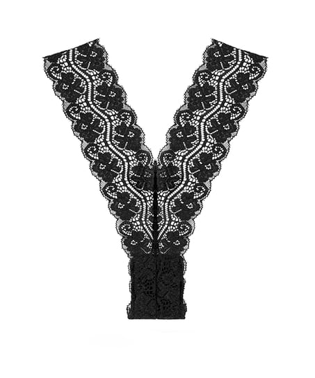 String en dentelle Vibrant Télécommandé, Noir