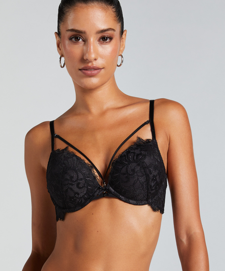 Soutien-gorge à armatures maximiseur préformé Char, Noir