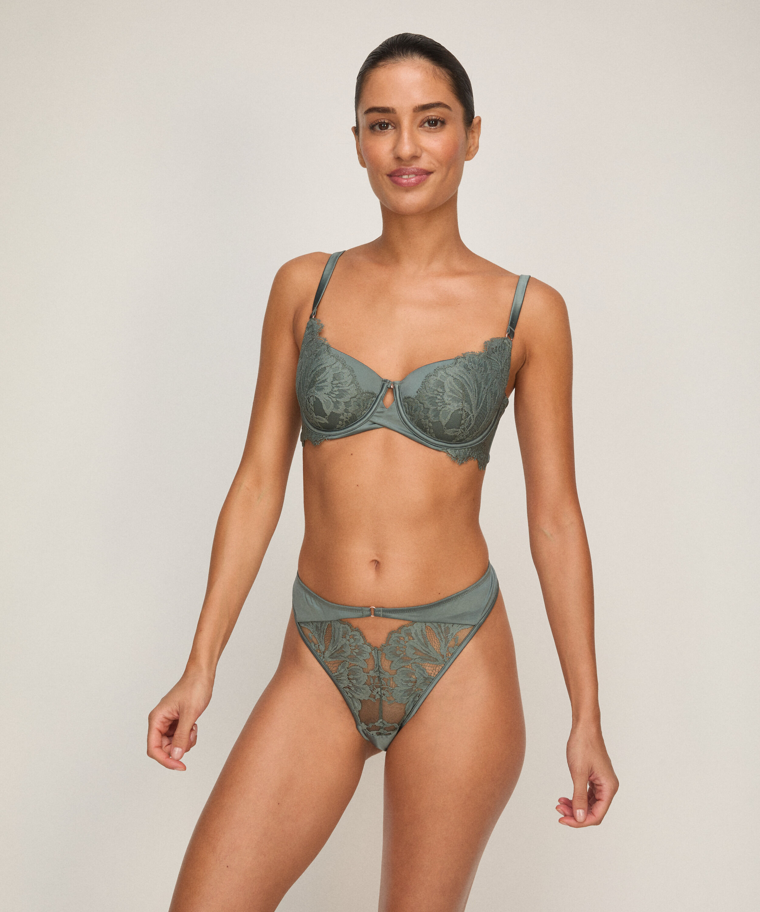 Culotte brésilienne jambes hautes Grace, Vert Culotte brésilienne jambes hautes Grace, Vert