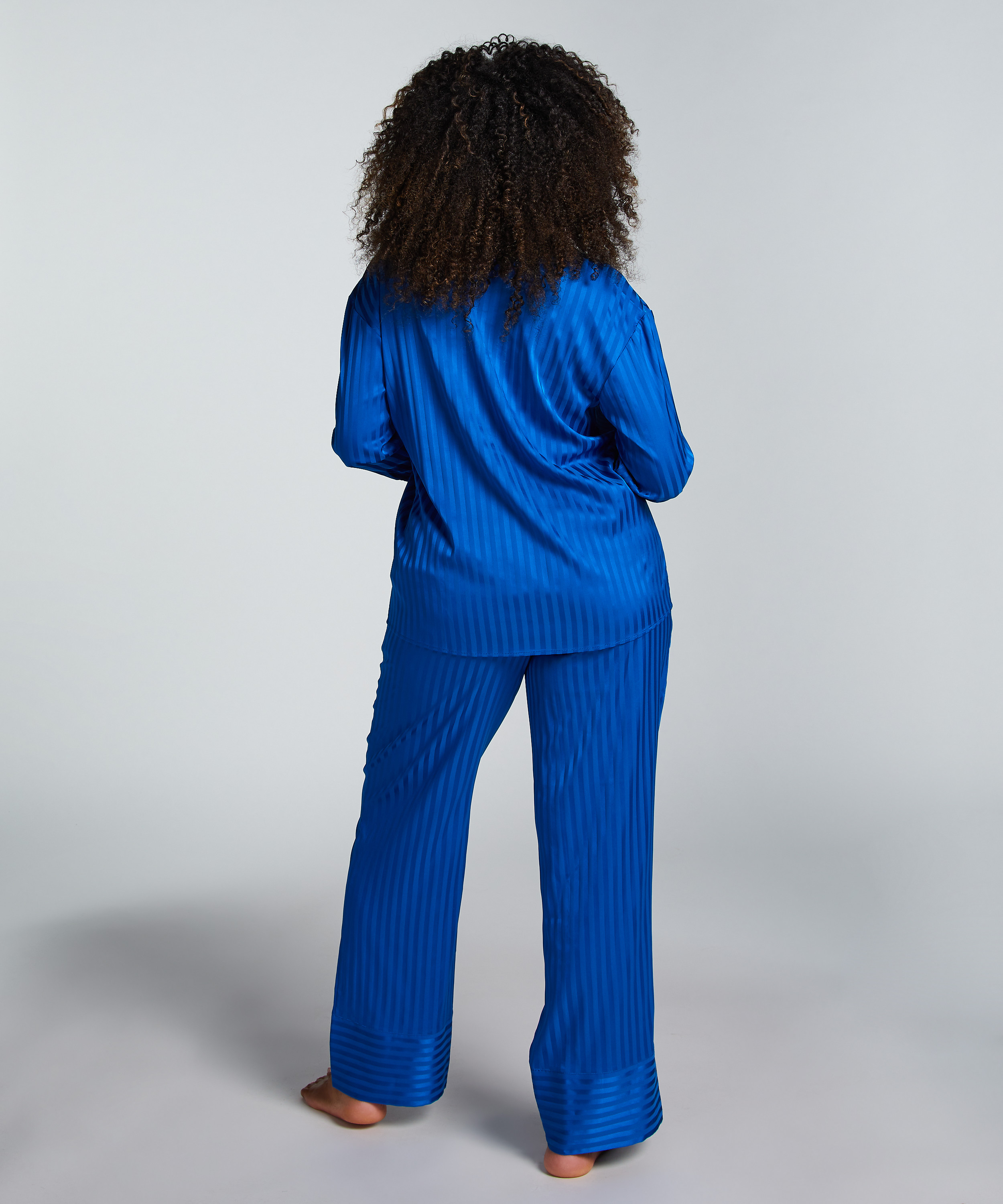 Pantalon Satin, Bleu, main