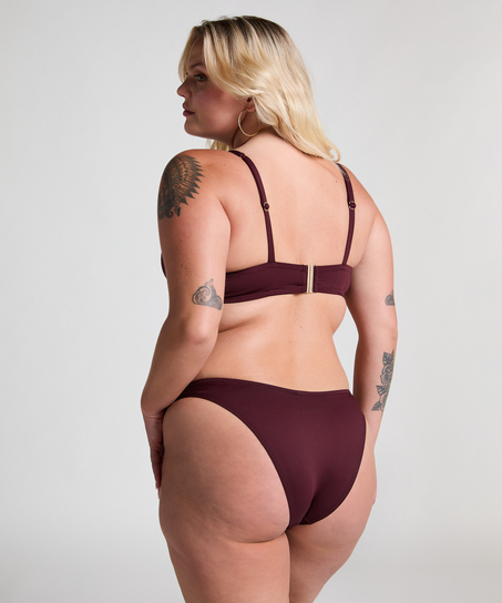 Bas de bikini à jambe haute en néoprène, Violet