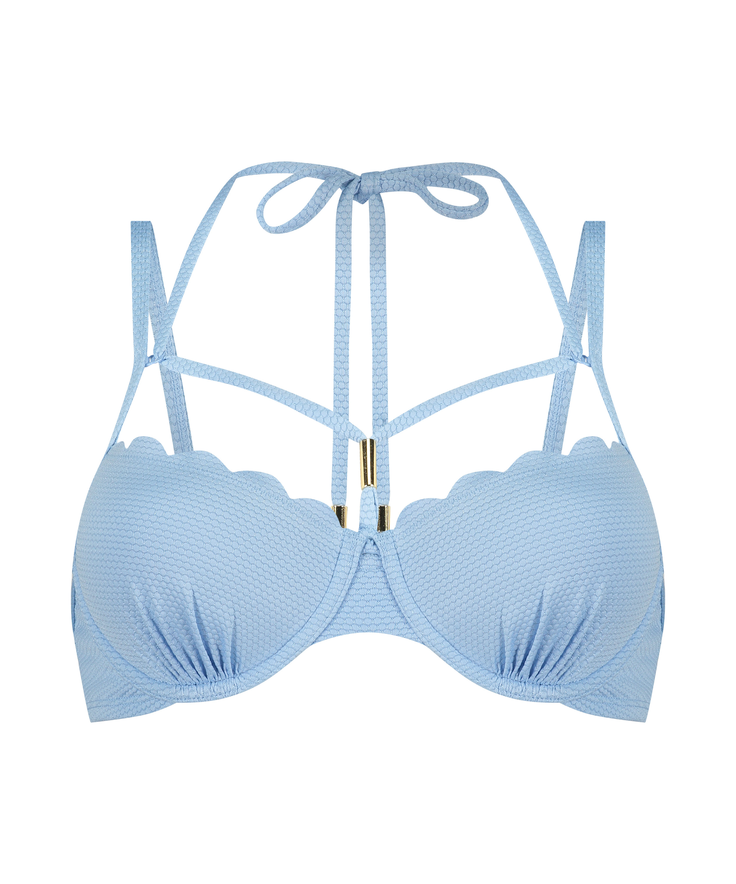 Haut de bikini préformé à armatures Scallop, Bleu, main