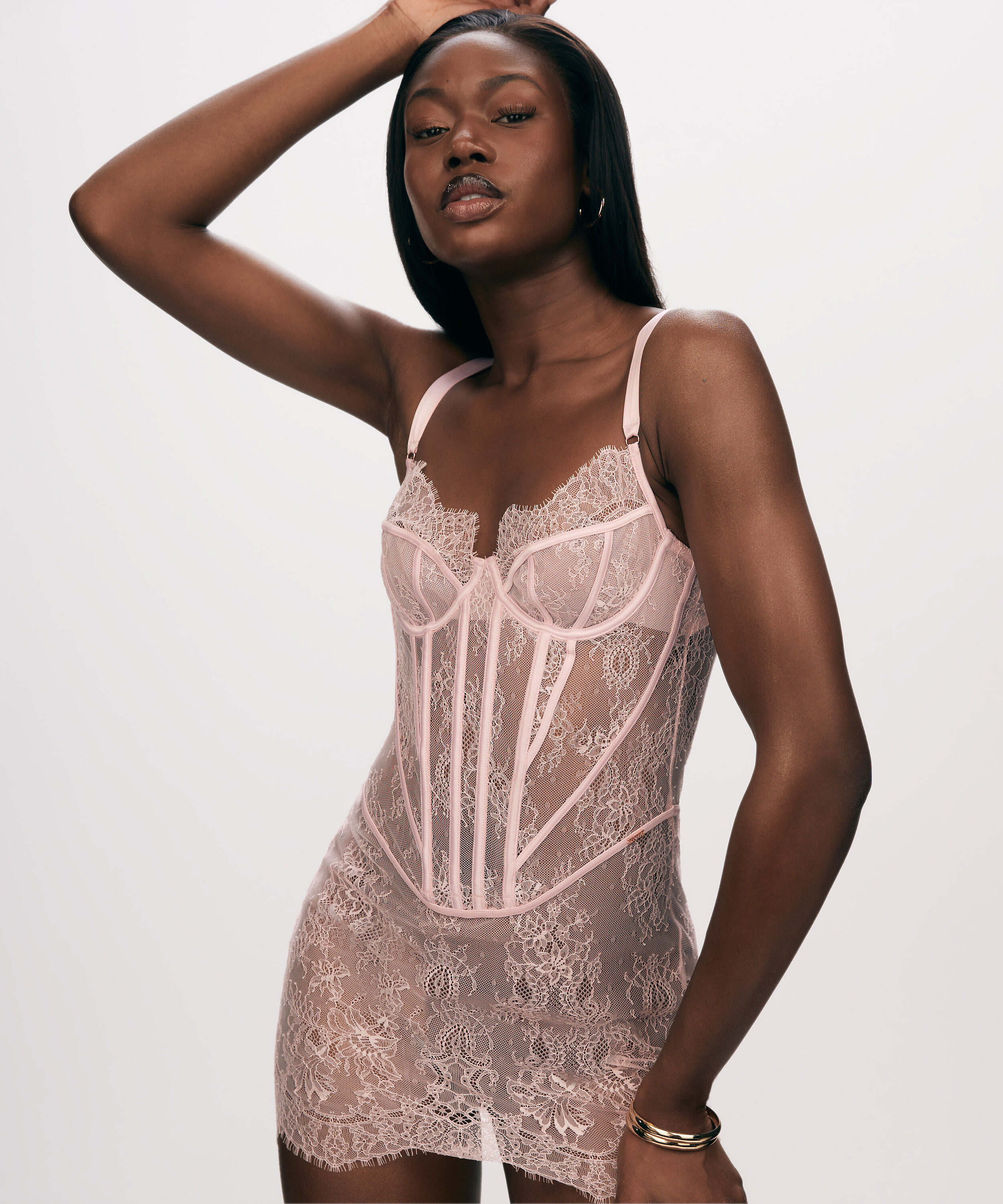 Nuisette Lace Camille, Rose Nuisette Lace Camille, Rose