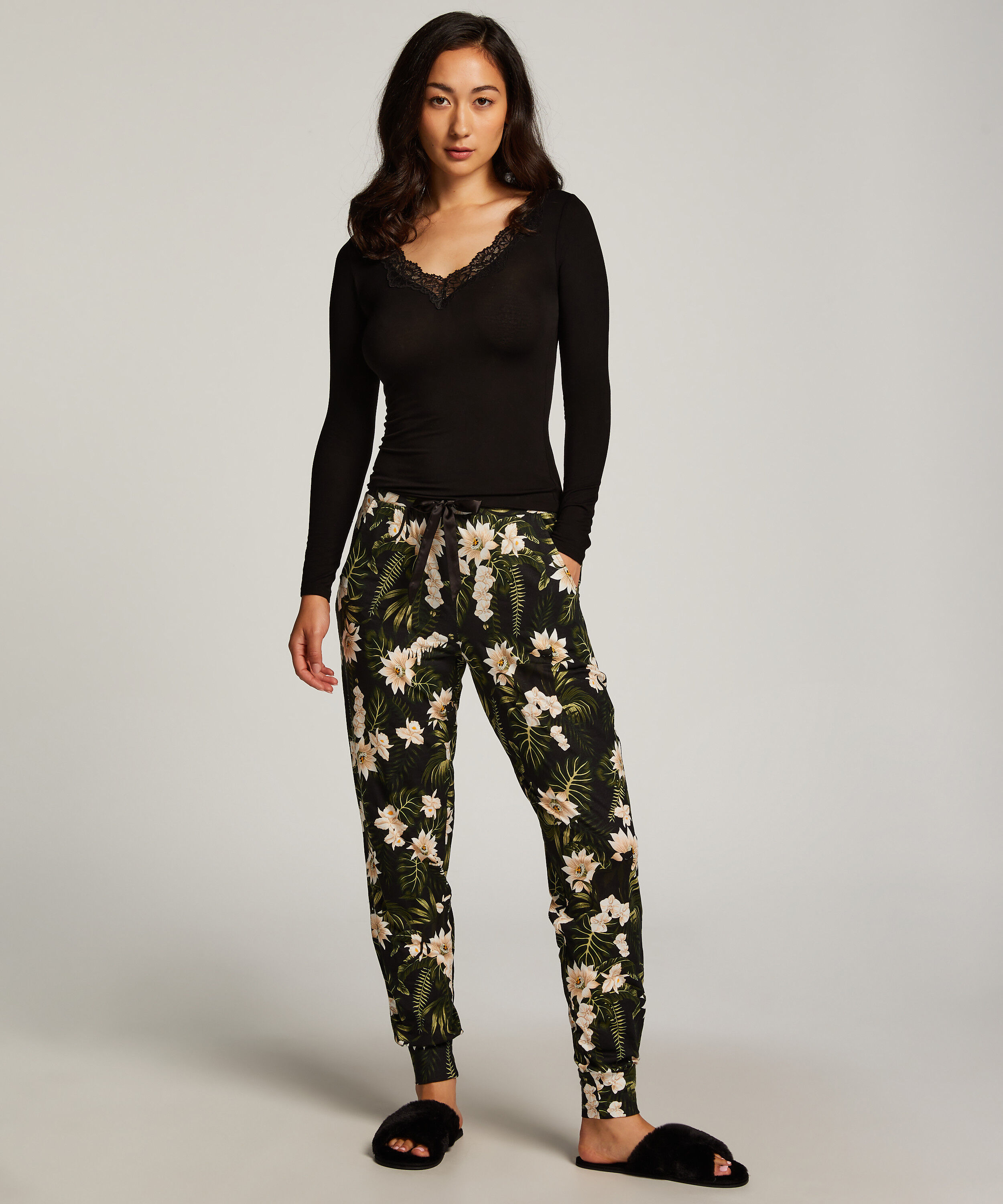 Pantalon de pyjama Jersey, Noir