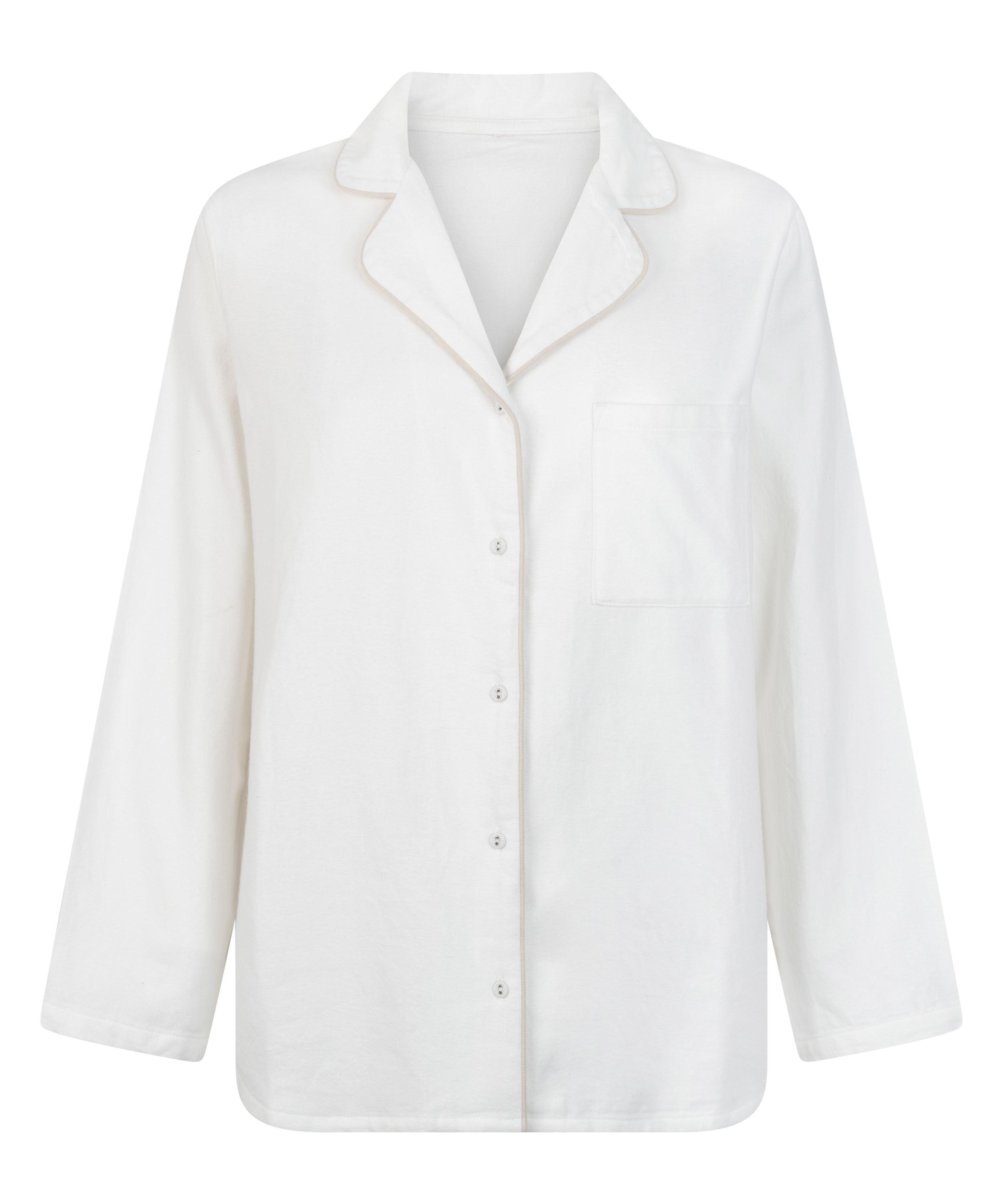 Haut de pyjama Flanel Essentials, Blanc, main