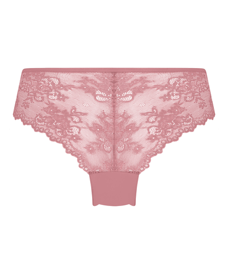 Slip brésilien iInvisible Lace Back, Rose