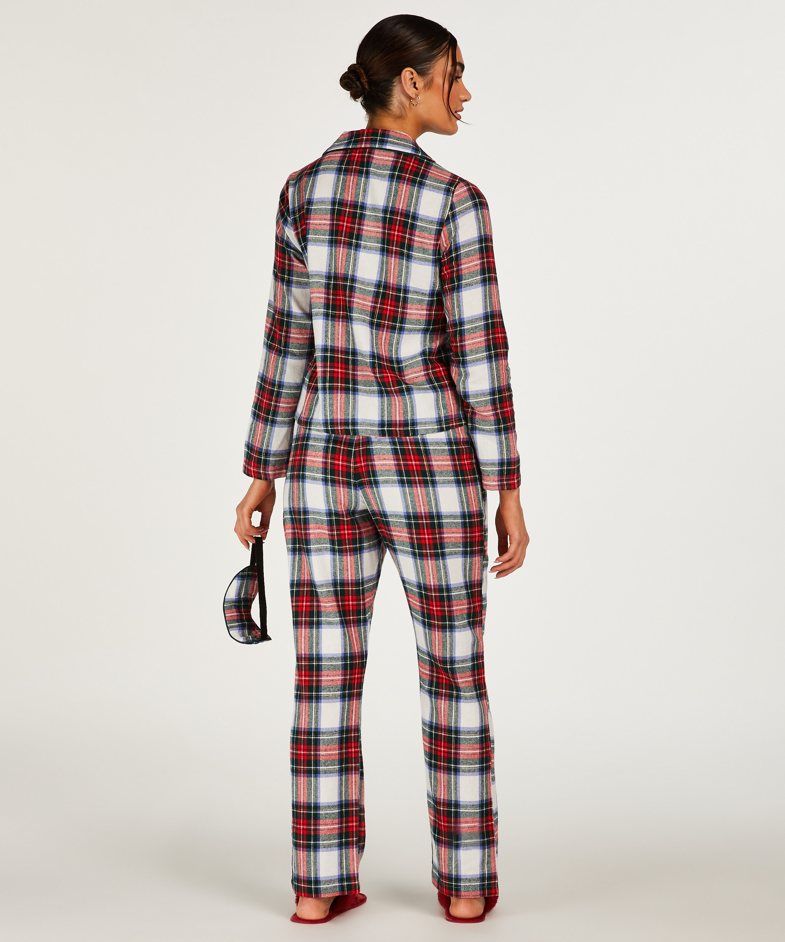 Pyjama Check Twill, Blanc, main