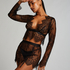 Top Allover Lace, Noir