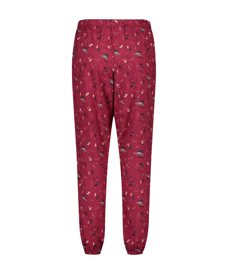 Pantalon de pyjama en sergé court, Rouge