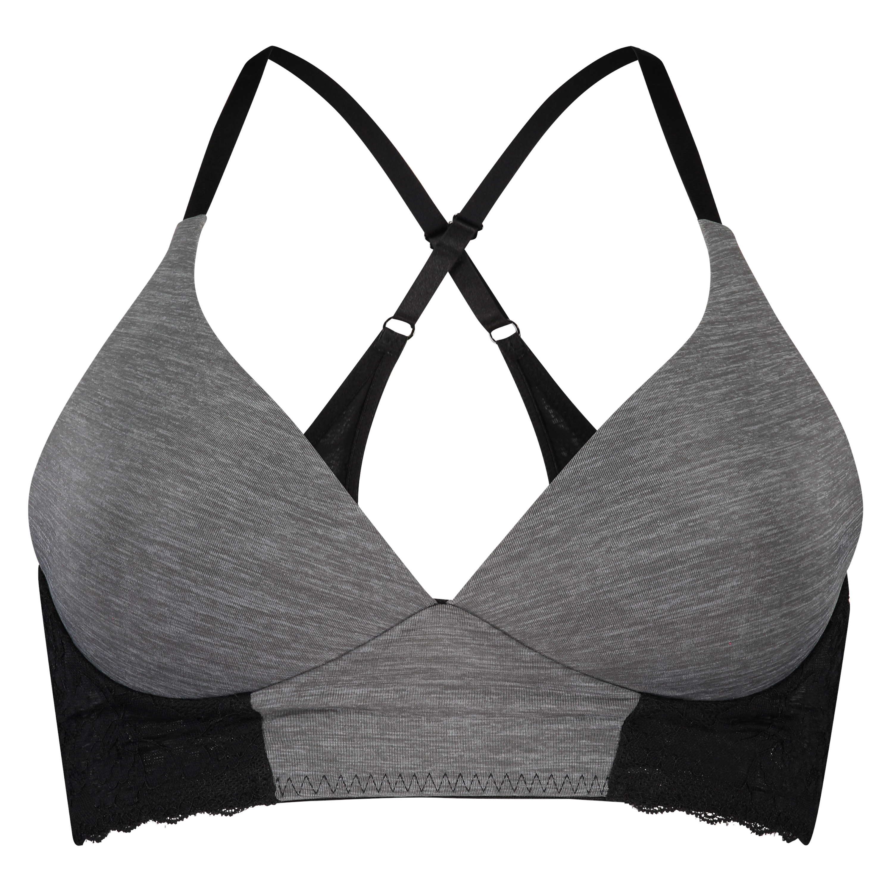 Soutien-gorge sans armatures préformé Ava, Gris, main