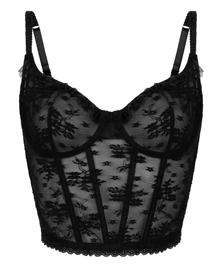 Soutien-gorge à armatures non rembourré longline Darcy, Noir
